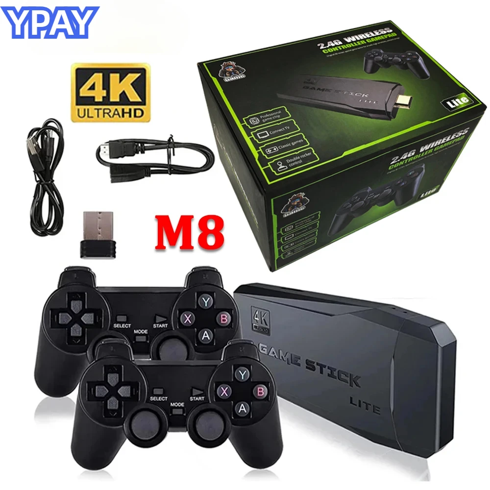 M8 Retro Gaming Stick HD TV Video Game Console FC Card Insertion Arcade Nostalgia Classic Game Controllers Handheld Game Machine