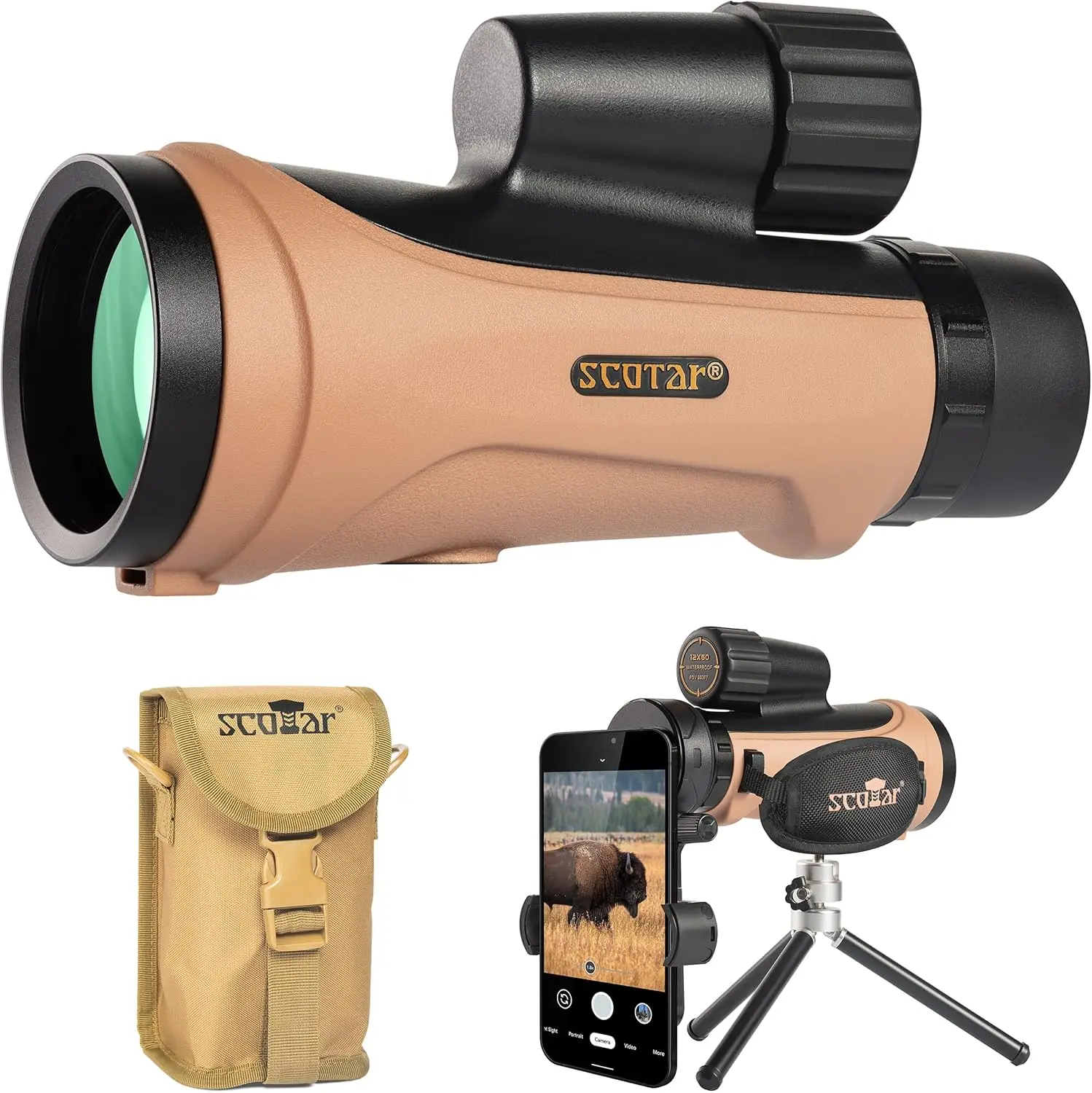 Telescope - FMC Fogproof, IP67 Waterproof Hand Held Telescope - BAK4 Phase and Dielectric Coated Prism - Adventure Accessories S