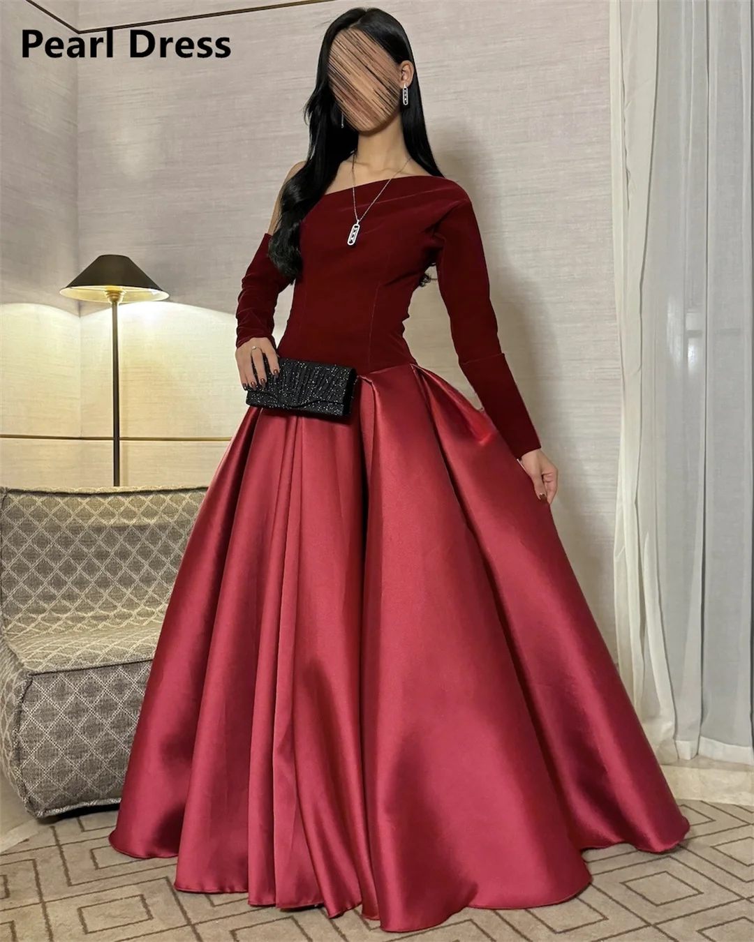 

Pearl Luxurious Women's Evening Dresses for Special Occasions One Shoulder Satin Elegant Womens Party Dresses Line A Custom Made