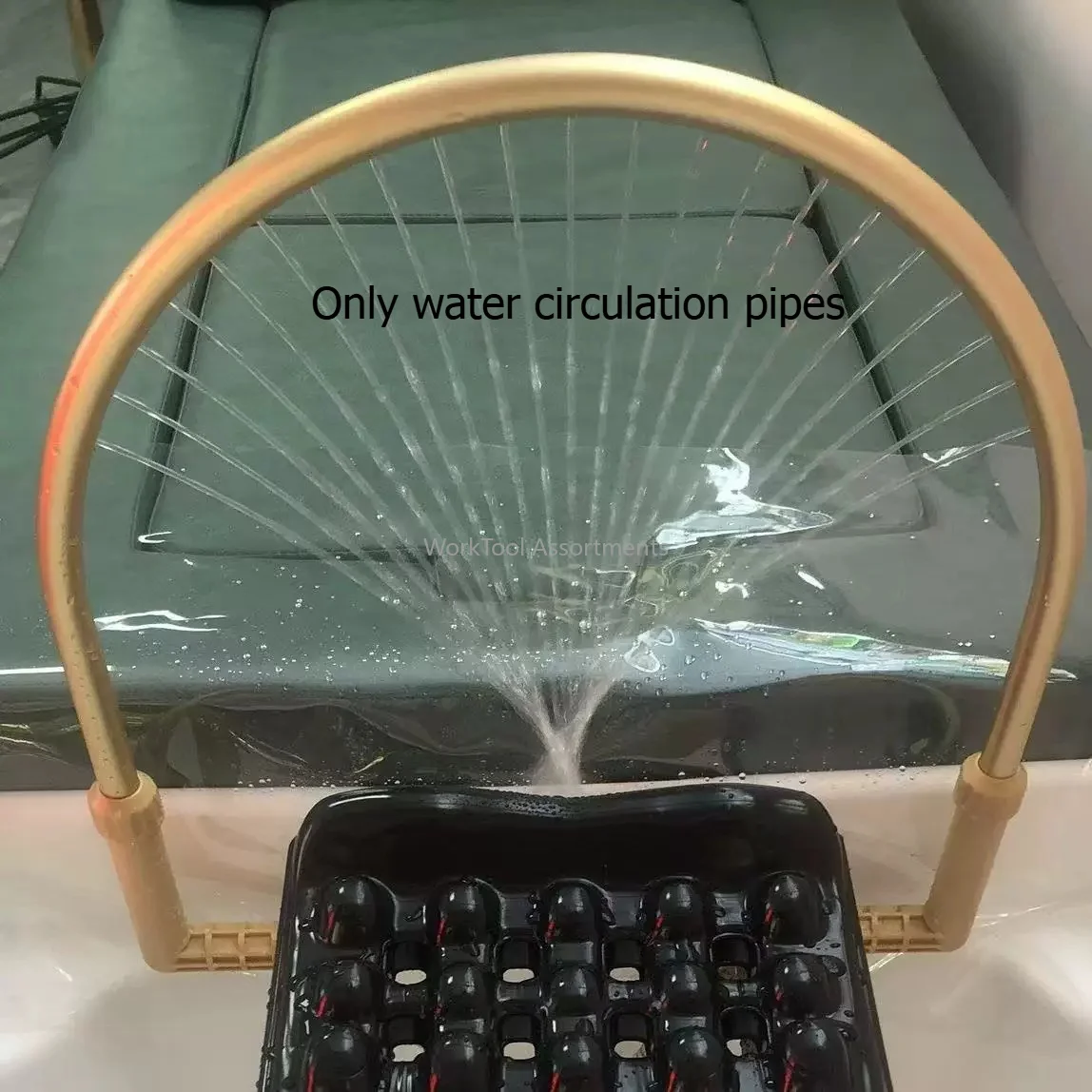 Integrated Water Circulation Curved Pipe Bracket Full Kit, Luxury Head Therapy Shampoo Bed Water Cycle Pipe Replacement Parts