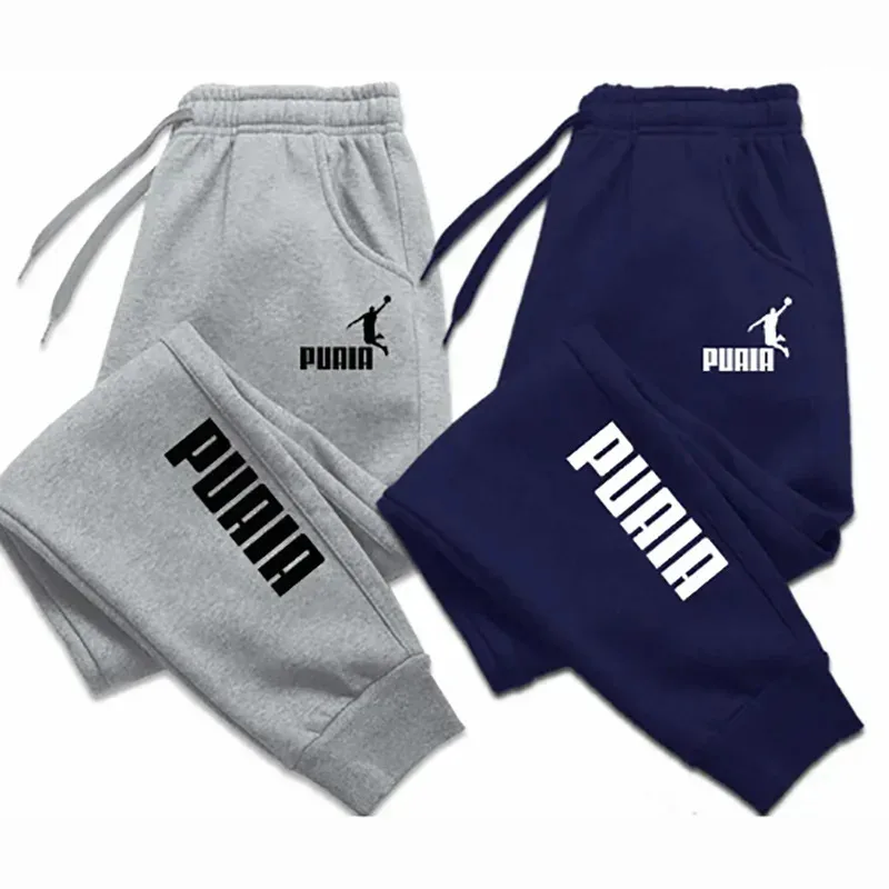 

PUAIA Print Men's Pants Autumn/Winter New Sport Jogging Trousers Fitness Loose Fit Clothing Solid Color Outfit Streetwear Pants