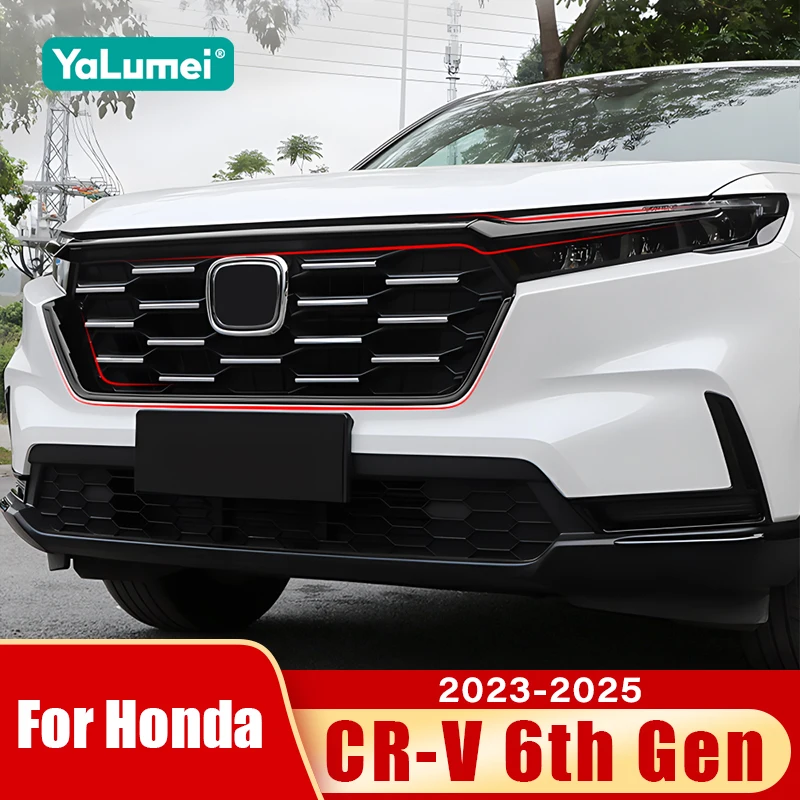 

Для Honda CR-V CRV 6-го поколения 2023 2024 2025 гибридный автомобильный гоночный передний решетка, декоративная полоса, аксессуары ﻿