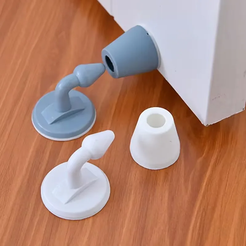 Mute Non-punch Silicone Door Stopper Touch Toilet Wall Absorption Door Plug Anti-bump Door Holder Gear Gate Resistance Door Stop