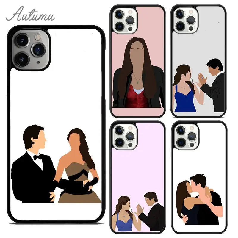 Damon Elena The Vampire Diaries Phone Case for iPhone 15 16 SE2020 11 12 13 14 Pro Max mini 7 8 Plus coque Fundas Shell