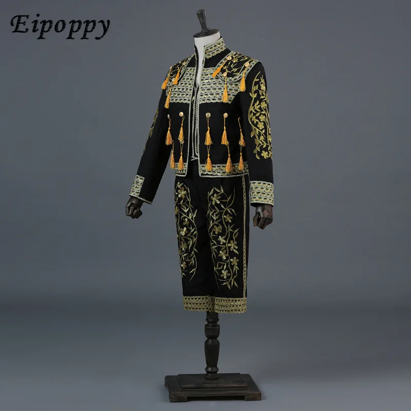 ชุดมาทาดอร์สเปนสำหรับผู้ชายชุดสามชิ้นสำหรับแสดงบนเวทีแนวยุโรป