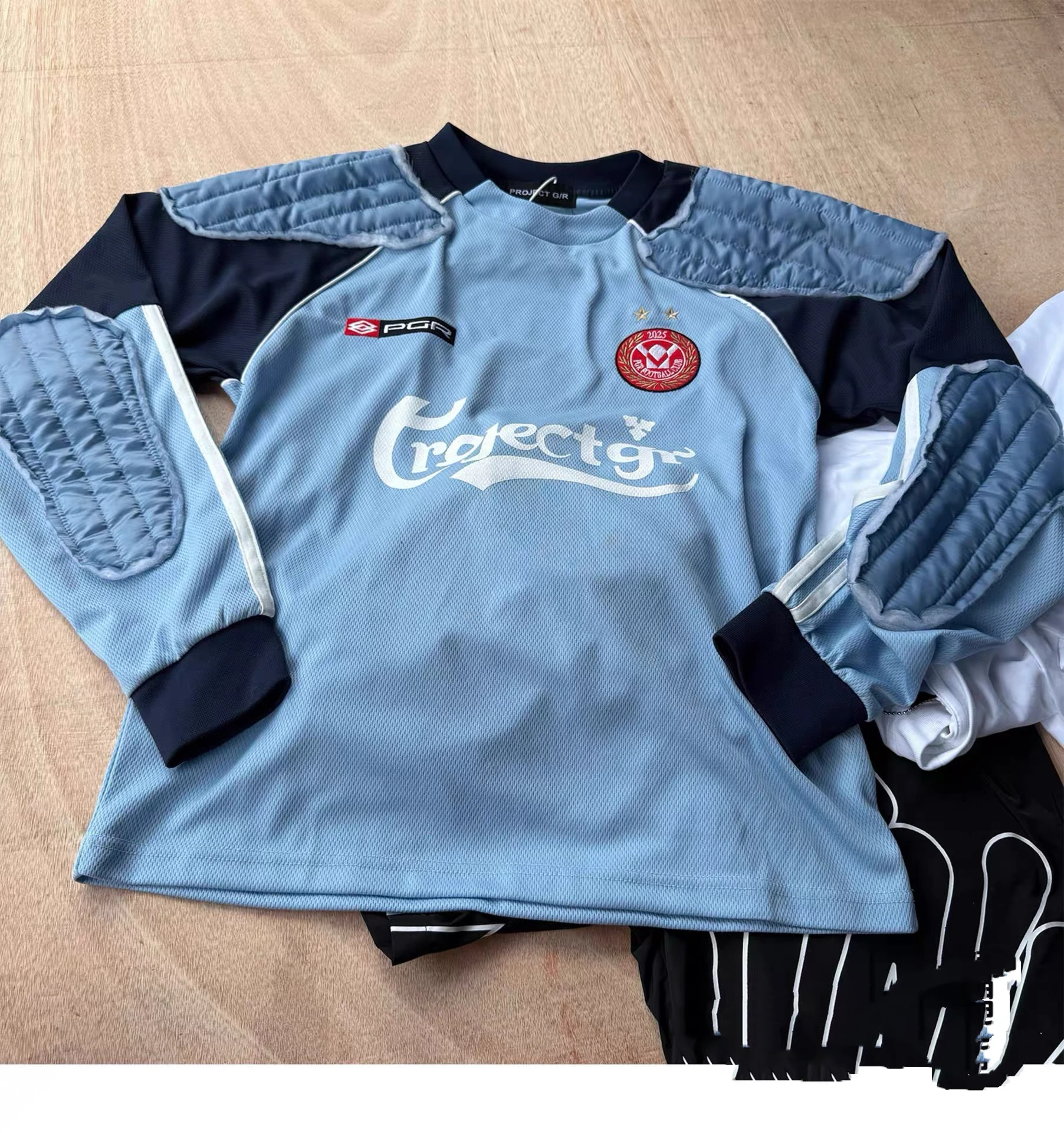 

Ailz Project Armor oulder Padded Casual Long Sve Patchwork Color Blo Fooall irt Urban Faion Teenage T-irt