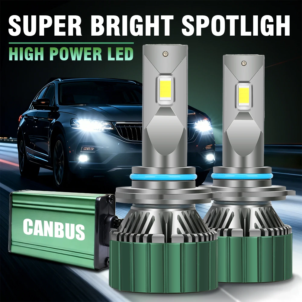 

Светодиодные лампы для фар 9006 HB4, 50000 лм, 300 Вт, автомобильные лампы, светодиодные фары Canbus, противотуманные фары, 6000K, супербелые, с медной трубкой, 12В