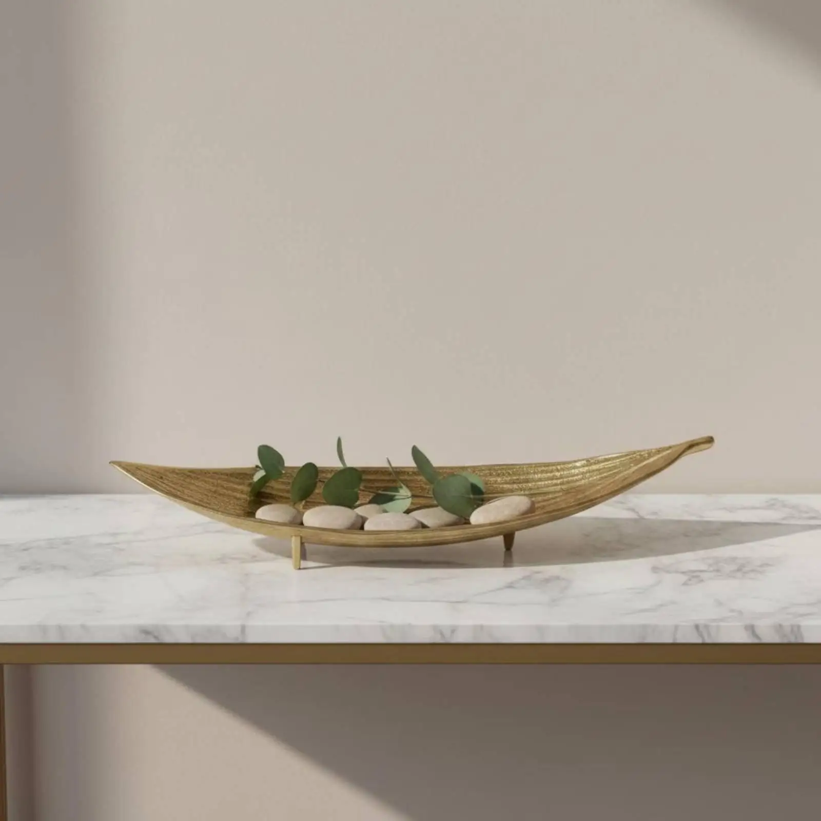 Metallic Foliage Tray Decorative Metal Foliage Dish Nature Inspired