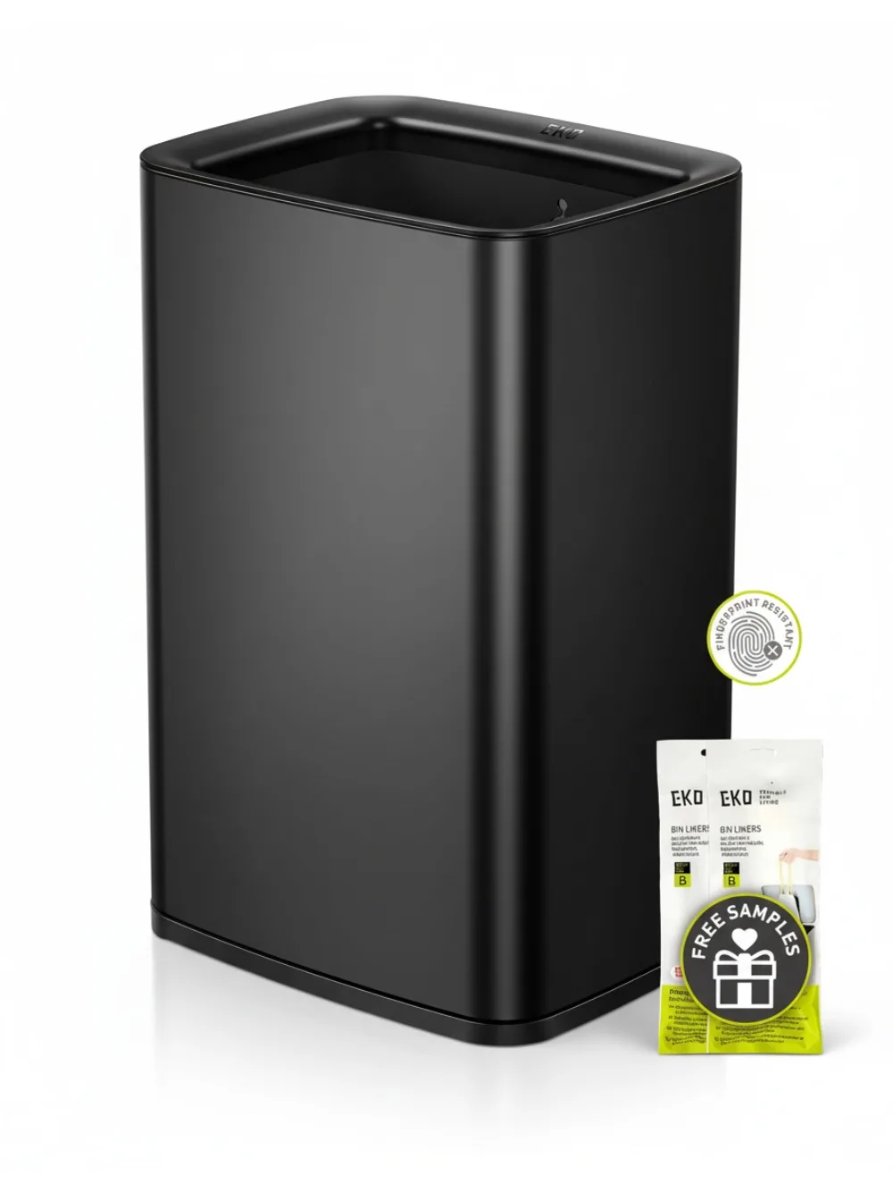

Modern 10L Stainless Steel Trash Can with Removable Basket - Fingerprint Resistant, Space-Saving for Bathroom & Office