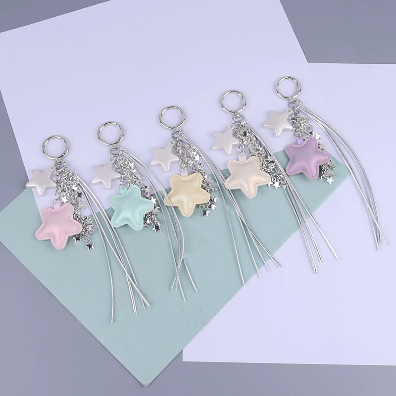Women's Bag Pendants New Trendy Fashionable Colorful Star Tassel Sweet Kawaii Bag Accessories Multifunctional Keychains For Girl