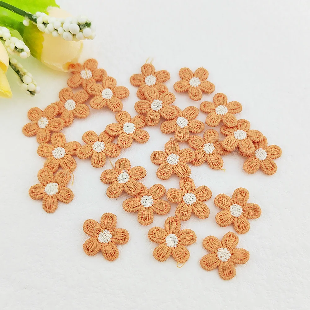 Mini-Häkelapplikationen in Form von fünfblättrigen Blumen, zum Selbermachen von Hüten und Kleidungsstücken, Nähzubehör, zur Dekoration von Kopfbedeckungen, zum Aufkleben, 15 mm, 80 Stück pro Packung. – Detail 9