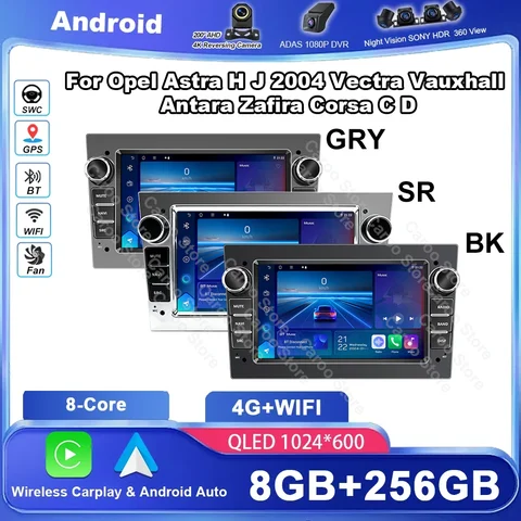 Car Radio Multimedia For Opel Astra H J 2004 Vectra Vauxhall Antara Zafira Corsa C D Vivaro Meriva Veda Wireless CarPlay Auto 4G
