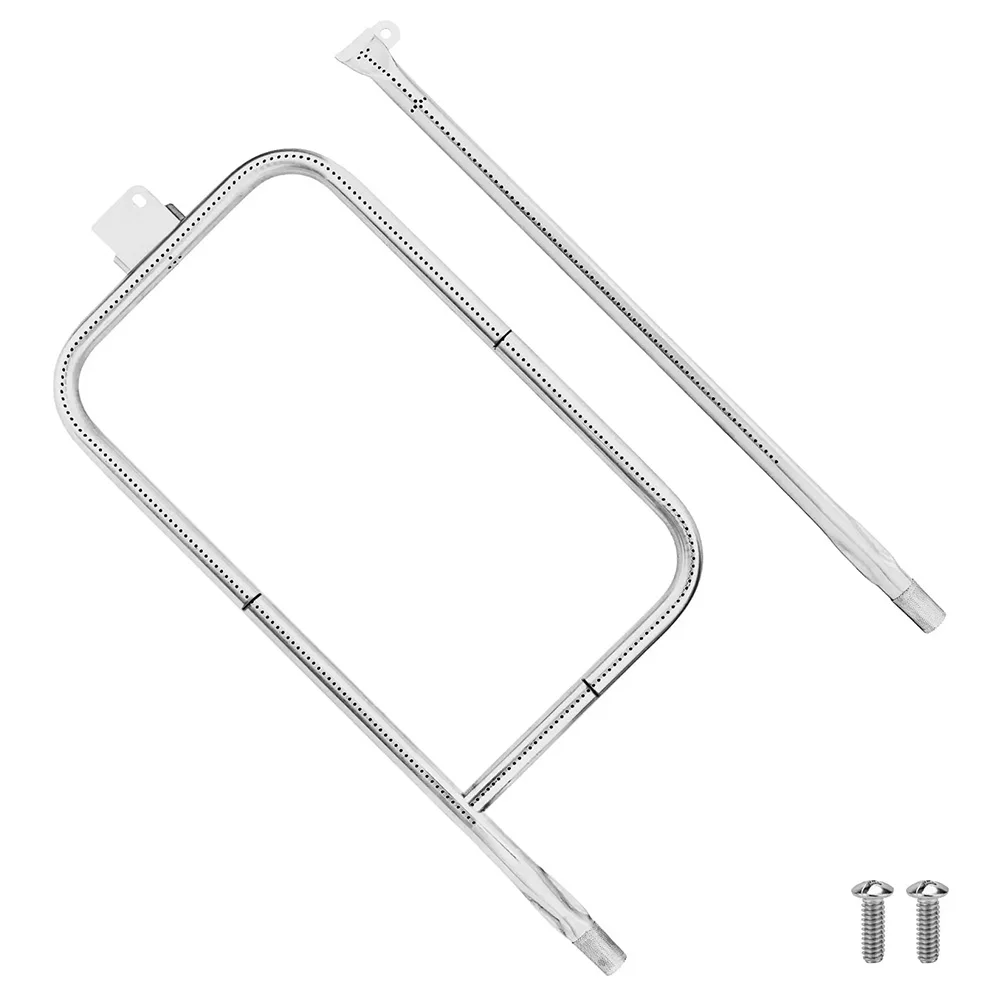 P-Type Grill Burner Tube with Screws Gas Grill Burner Tube Rust-Proof Anti-corrosion for Weber Q300/Q320 Q3000/Q3200 Gas Grill