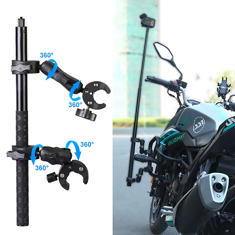 Insta360 One X2 X3 motocykl rower panoramiczny kijek do selfie monopod uchwyt na kierownicę do GoPro Max Hero 11 10. akcesoria