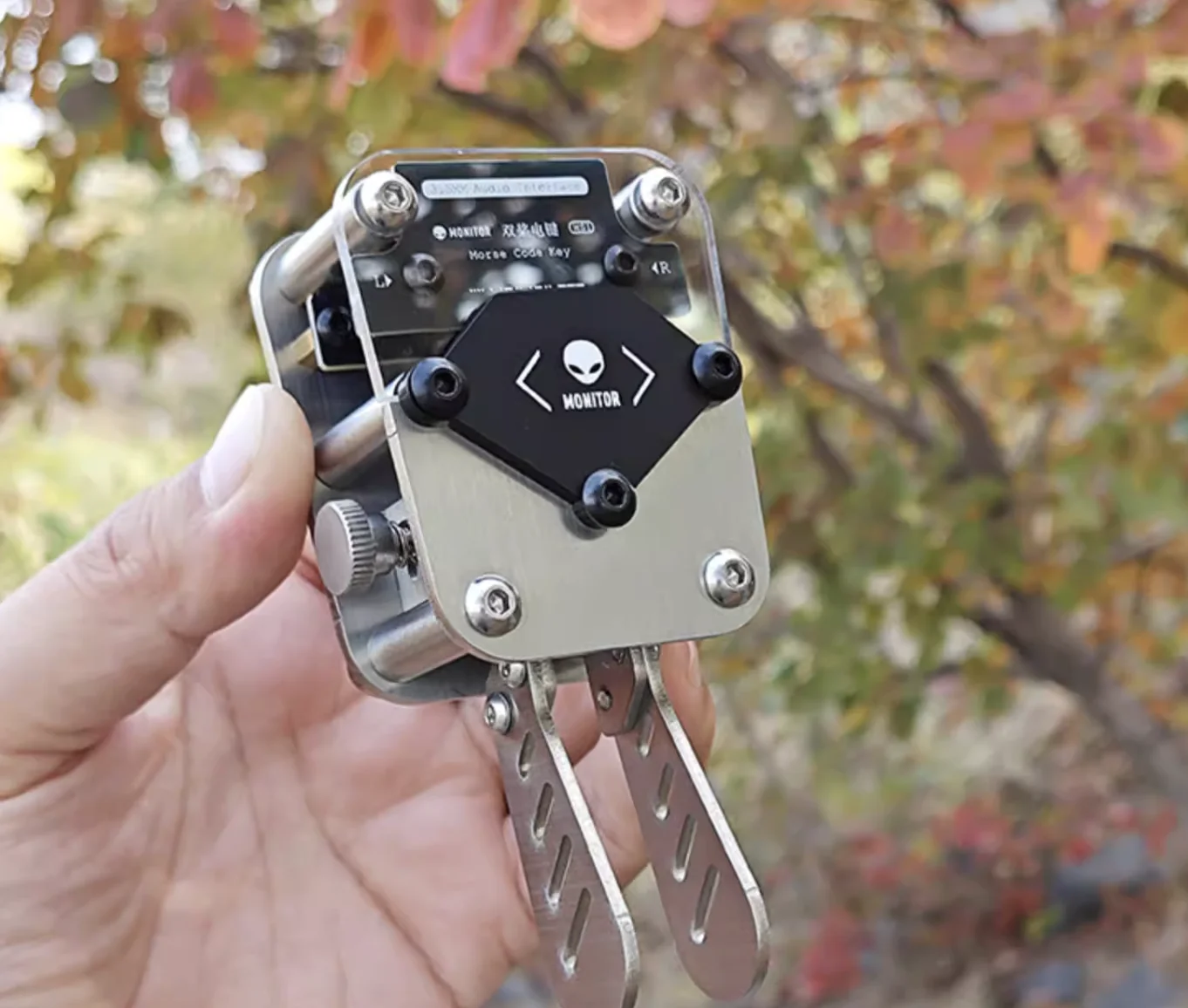 Metal Magnetic Base CW Morse Key Dual-Paddle Telegraph Key Keyer For Ham Radio