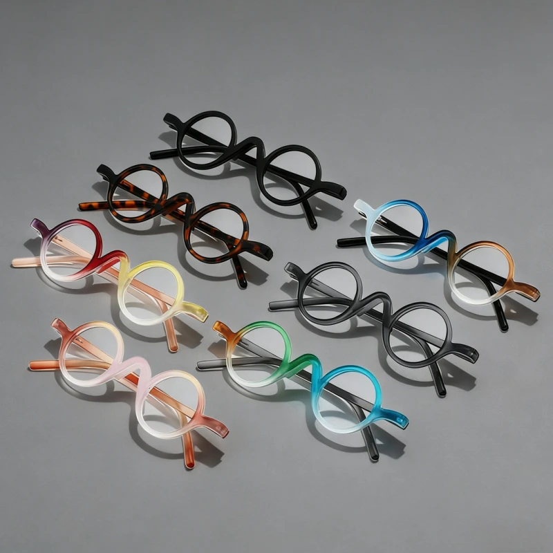 

Men's and Women's Classic Retro Round-Frame Plain Glasses Stylish Small-Frame Blue Light Protection Non-Prescription Glasses