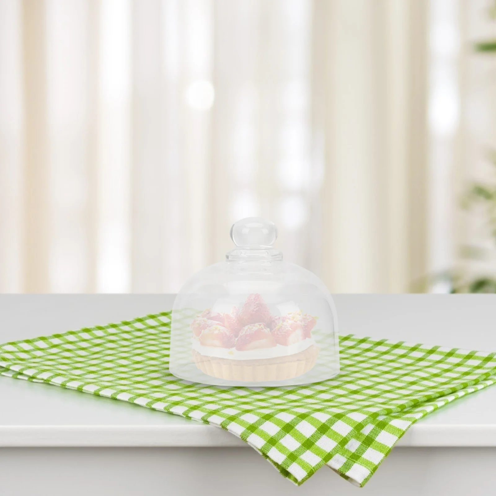 

2Pcs Transparent Glass Cake Cover Food Protective Cover Display Tool Practical for Dessert Party Kitchen