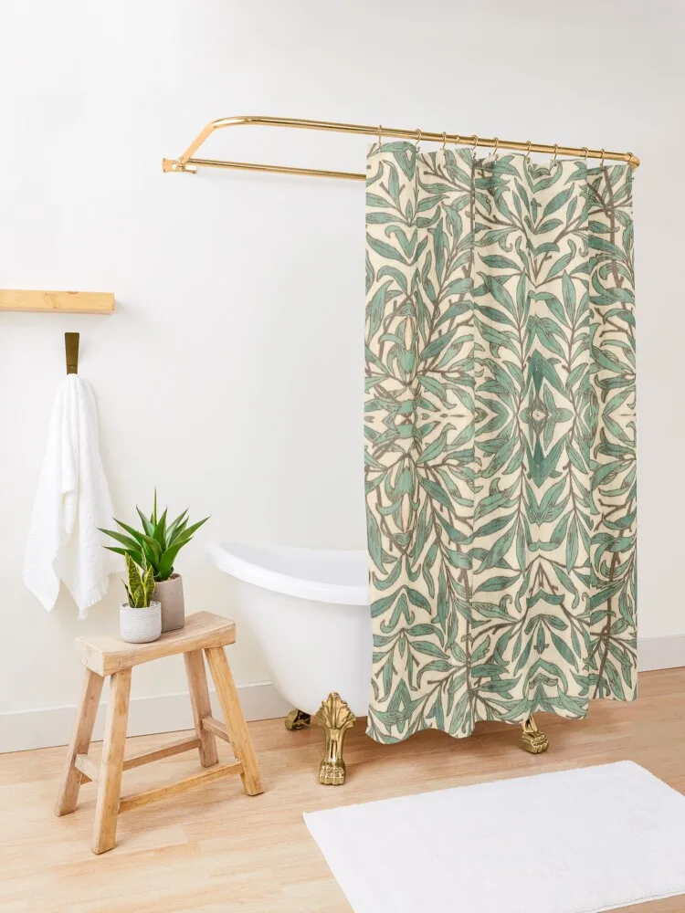 William Morris Willow Bough wood Watercolor pattern Shower Curtain Cute Shower Curtain