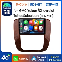 AWESAFE AI 4G LTE Wireless CarPlay Android Auto Car Radio For GMC Yukon Chevrolet Tahoe Suburban 2007-2013 GPS Navi BT RDS FM