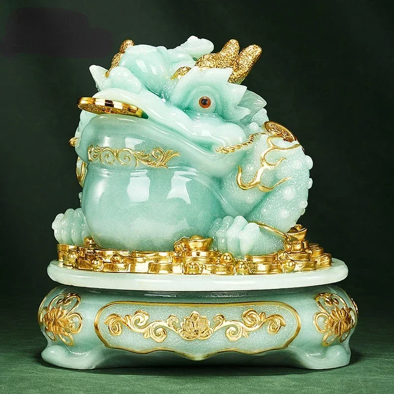 feng shui Attract Wealth lucky Golden Toad Ornaments ,Cicada Toad Living Room Office Desk Shop Gifts