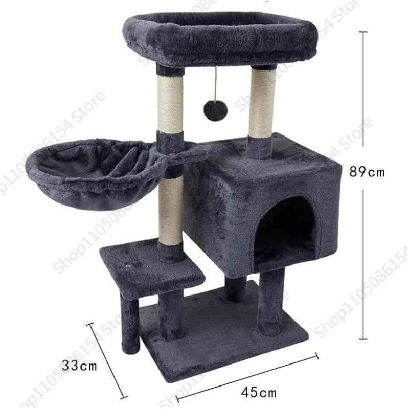 

Cat climbing frame nest tree integrated large shelf cat scratching board jumping platform cat toys