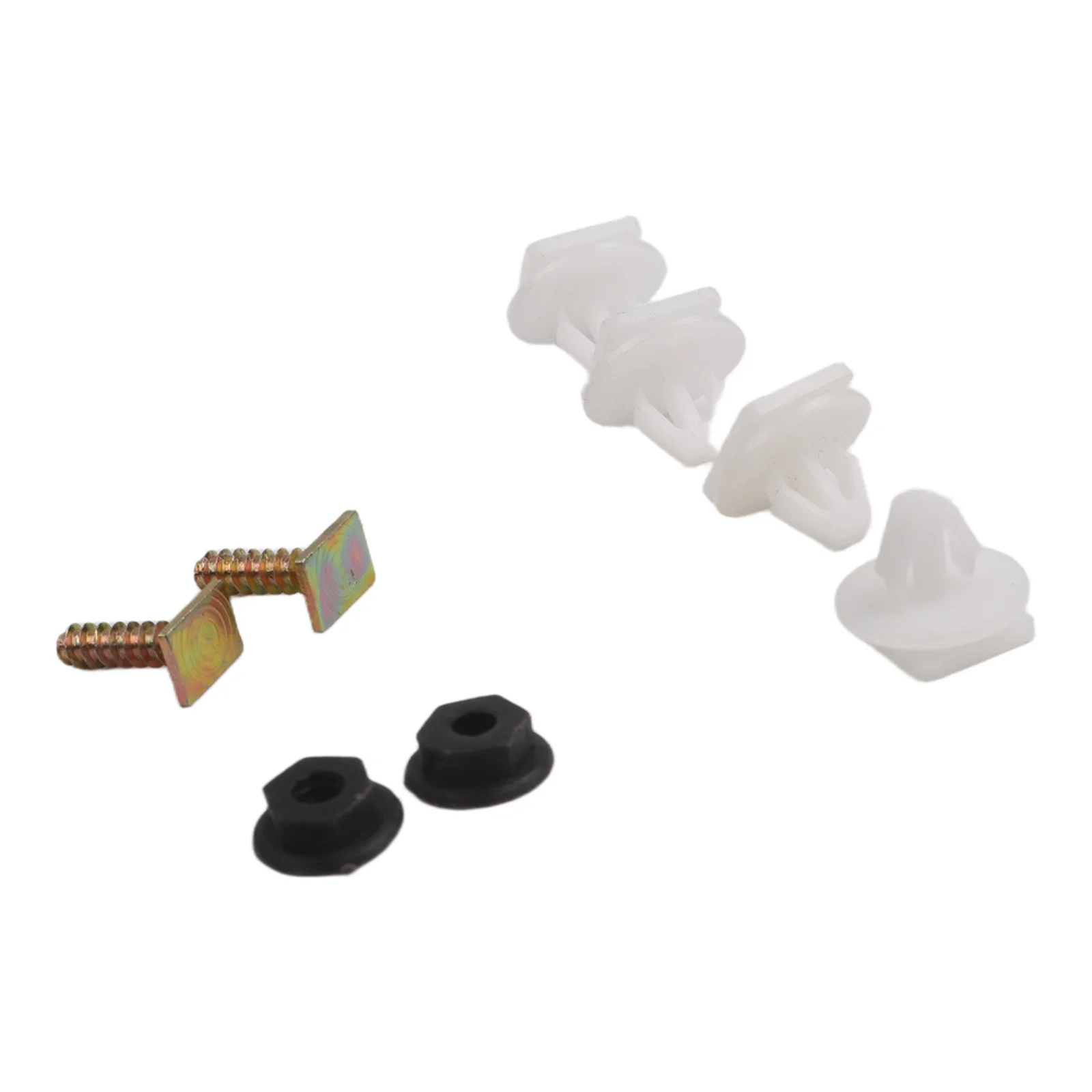 

Wheel Trim Fastener Clips White 2* Metal Screws 2* Plastic Nuts 8pc Arch Black Bolt For Vauxhall Corsa Plastic