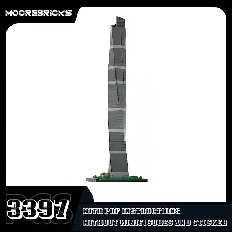 Creative Skyscraper Shanghai Tower Model World Famous Skyline Building Blocks Small Particle Bricks Children's Display Toy Gifts