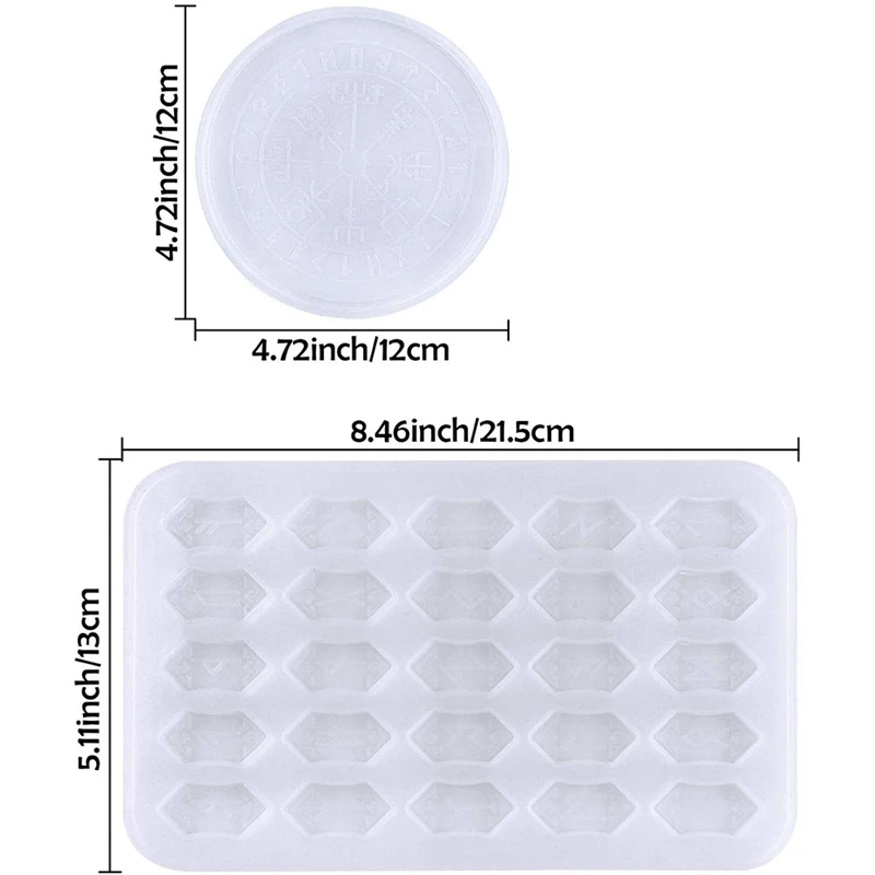 3 Set Stampo in resina per divinazione sottobicchiere rune, Stampo per set rune Stampo per vassoio sottobicchiere rune, Stampo per dadi Rune DND