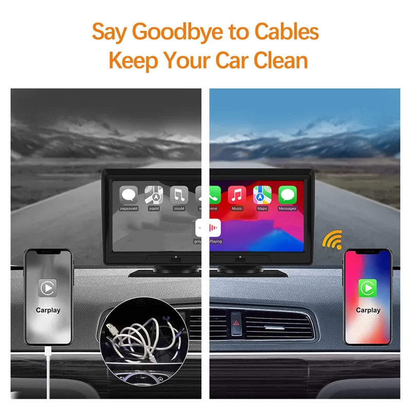 

ABFM-Wireless Carplay Adapter For Iphone,5.8Ghz Carplay Converts Wired To Wireless AI BOX, Plug & Play,Fit For Cars From 2015