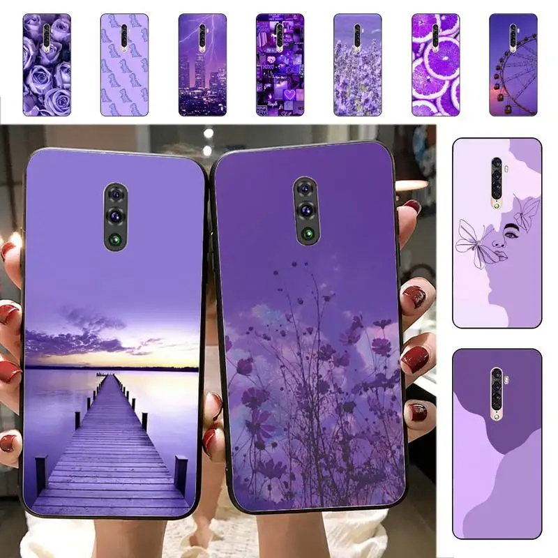 Purple aesthetic Phone Case for Vivo Y91C Y11 17 19 17 67 81 Oppo A9 2020 Realme c3