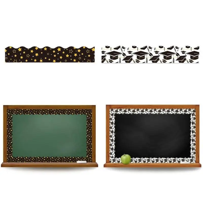 

18m/59ft Graduation Border Sticker 75mm Wide Decorative Border Trim Wall Sticker