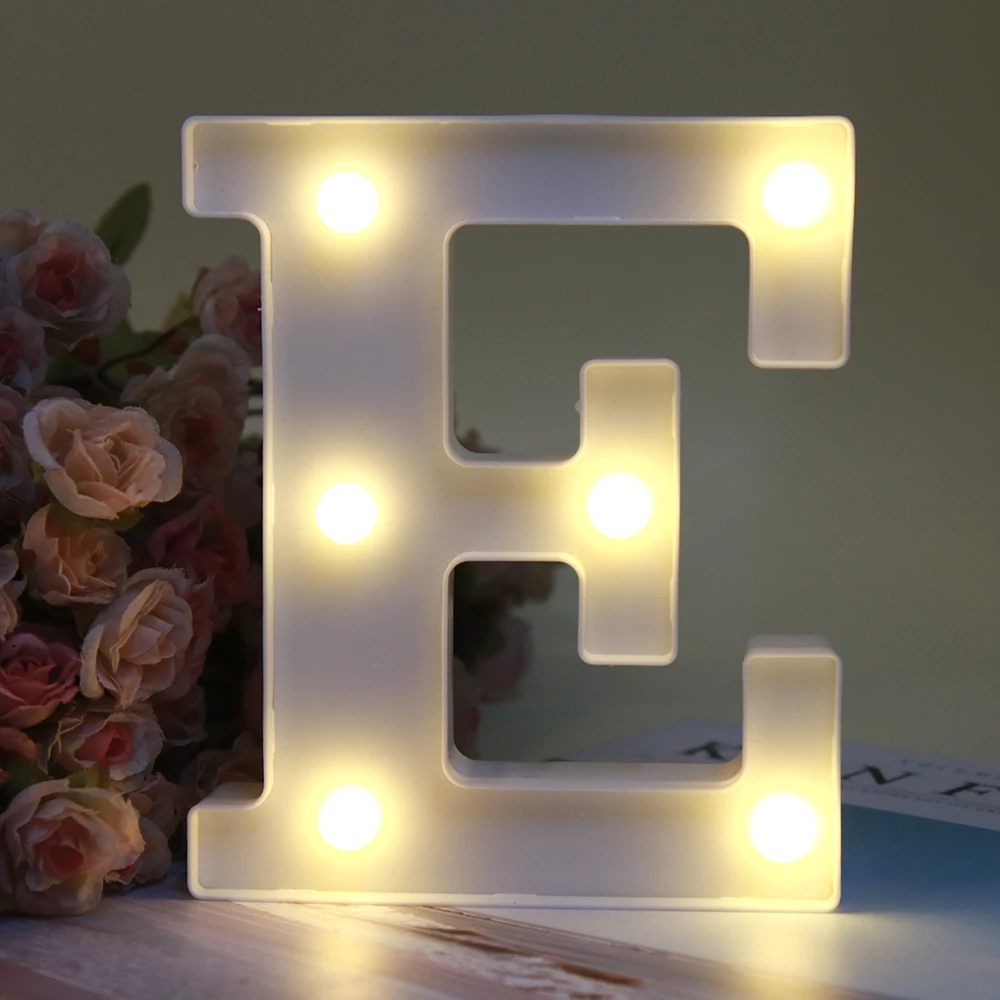 Decorative Letters Alphabet Letter LED Lights Luminous Number Lamp Decoration Battery Night Light Party Baby Bedroom Decoration