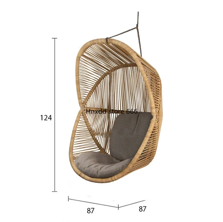 Outdoor swing bird's nest chair casual rattan hanging chair single