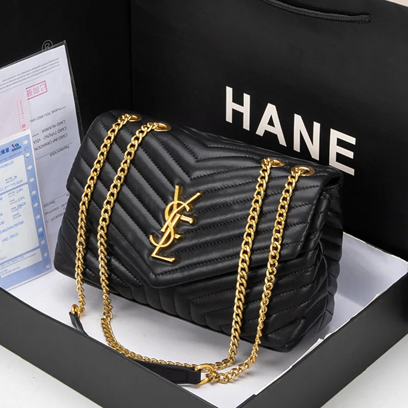 

Clássico feminino corrente bolsa versátil moda bolsa de ombro na moda negócios commuter couro médio quadrado saco