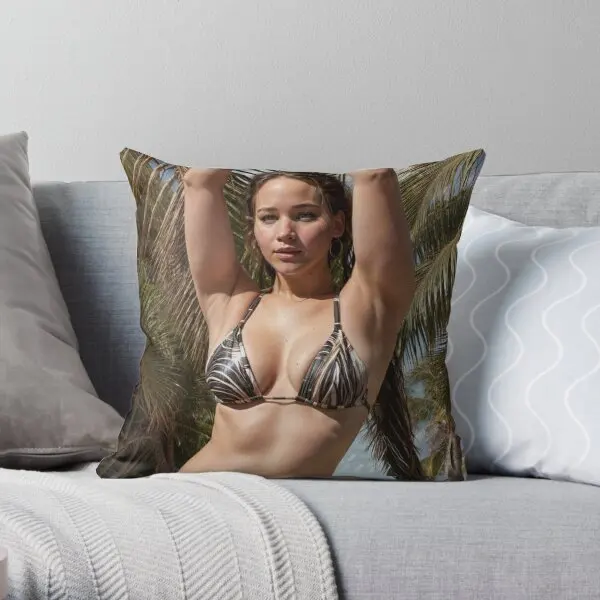 Jennifer Lawrence Sexy  Printing Throw Pillow Cover Decor Cushion Anime Decorative Home Throw Pillows not include One Side