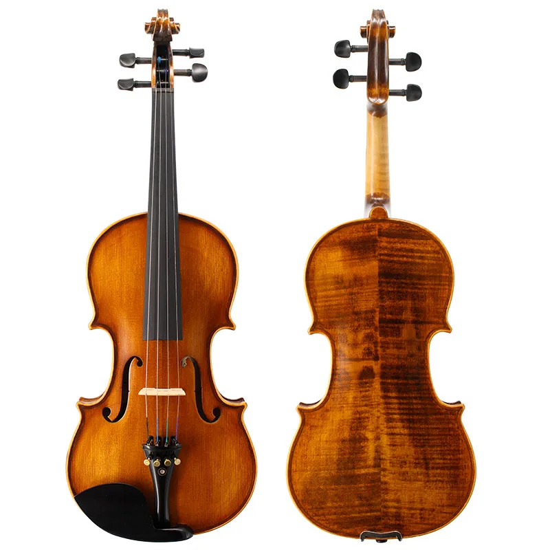 Tongling Factory Wholesale Solid Spruce Natural Flame Violins For Sale