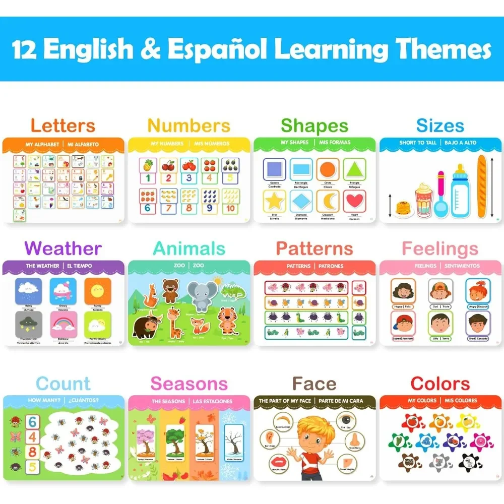 Livre occupé pour bébé d'âge préscolaire avec 12 thèmes, livre silencieux en forme de Zoo, activités d'apprentissage préscolaire Montessori, cadeau pour les tout-petits