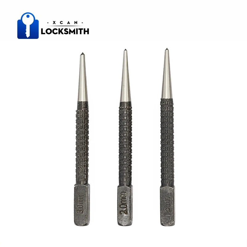 3pcs HSS Center Punch Stator Punching Automatic Center Pin Punch Spring Loaded Metalworking Drilling Tool Center Drill Bit