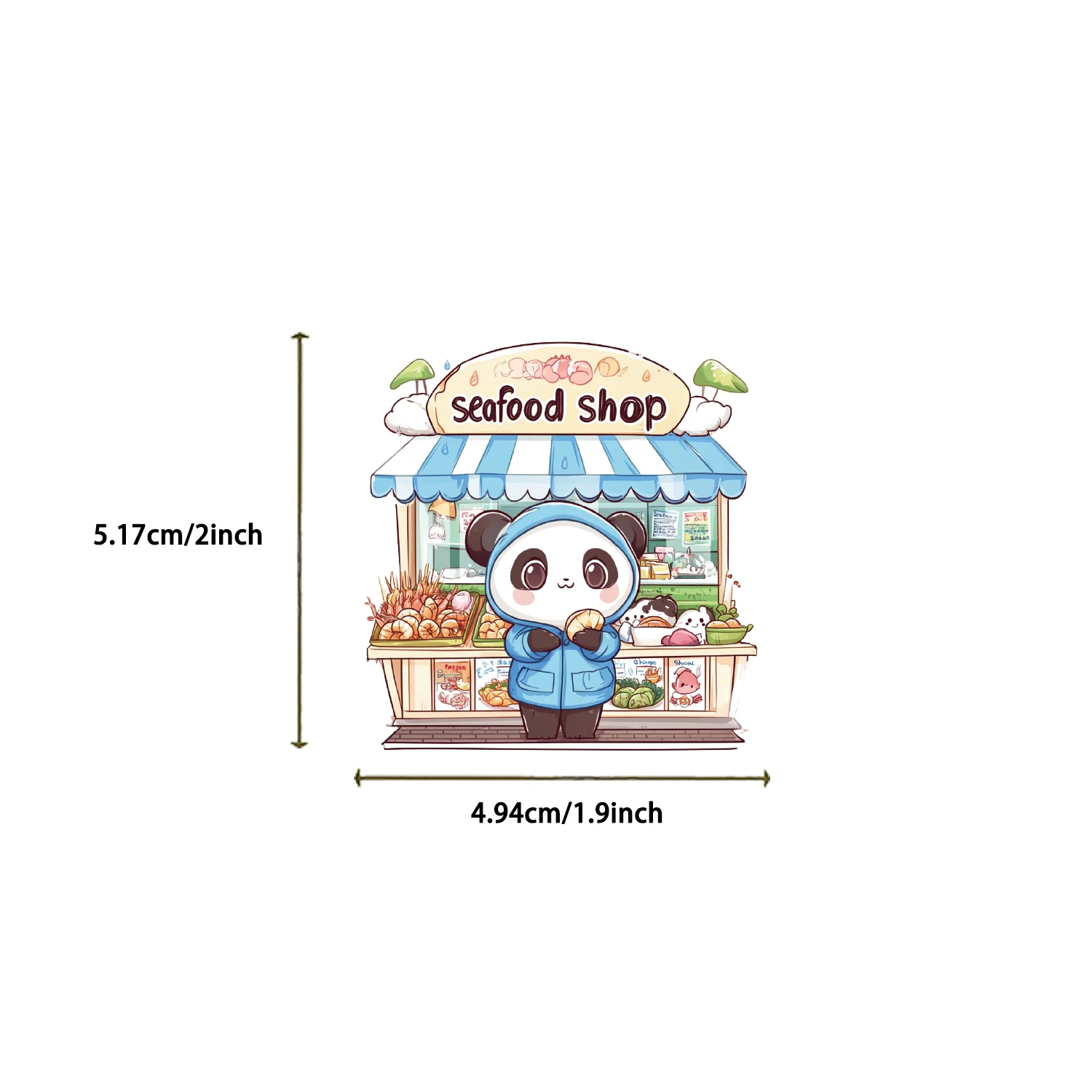 50Pcs Interesting Storefronts and Animals Stickers Waterproof Monkey Panda Rhino PVC Decals for Laptop Notebook Phone Case