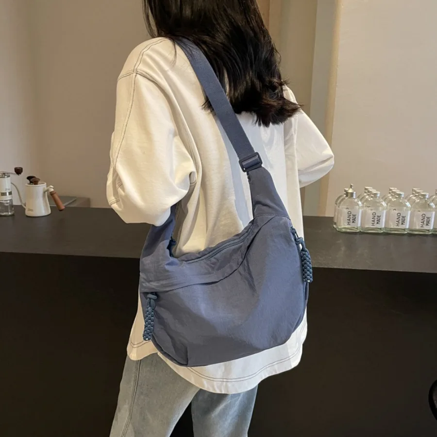 

Модная японская текстура, простая большая вместительная косая сумка через плечо, маленькая сумка, сто пельменей, студенческие женские сумки на плечо