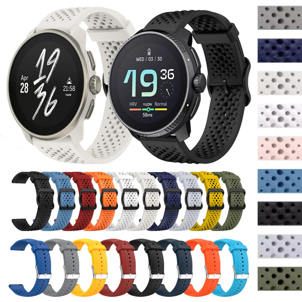 22mm Sports Silicone Strap For SUUNTO 9 PEAK PRO DLC / 5 PEAK Wristbands For SUUNTO RACE S / OCEAN / VERTICAL Smart Watch Band