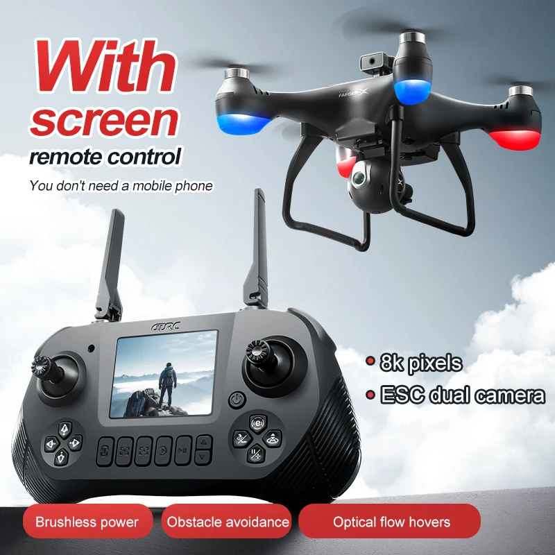 Novo drone de controle de tela f1 mini drone 8k câmera hd 5g wifi fpv drones 4k evitar obstáculos rc quadcopter presente brinquedos
