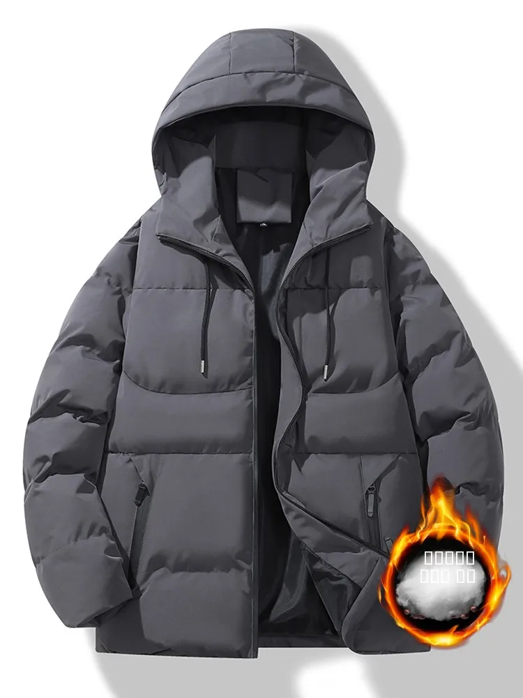 

Мужская утепленная хлопковая куртка с капюшоном, теплая модная верхняя одежда для зимы, защита от холода, универсальная, премиум-класса, на молнии