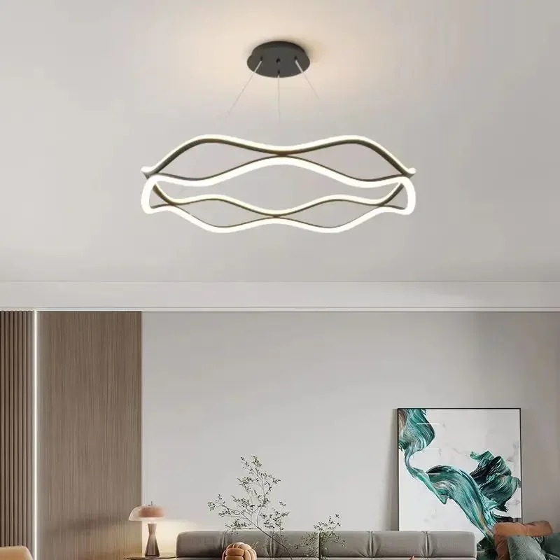 

Household Study Lamp Chandelier Designer Simple Line Ceiling Nordic Living Room Dining Room Pendant Lamp Light chandelier Lamp
