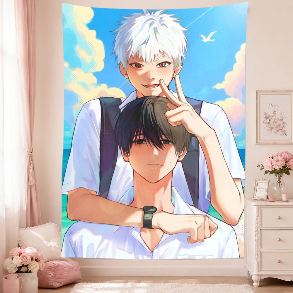 Chainsaw Man Tapestry Wall Hanging Aki Denji Boys Anime Manga Red Devil Dark Wall Art Bedroom Dorm Gaming Home Decor Fans Gifts