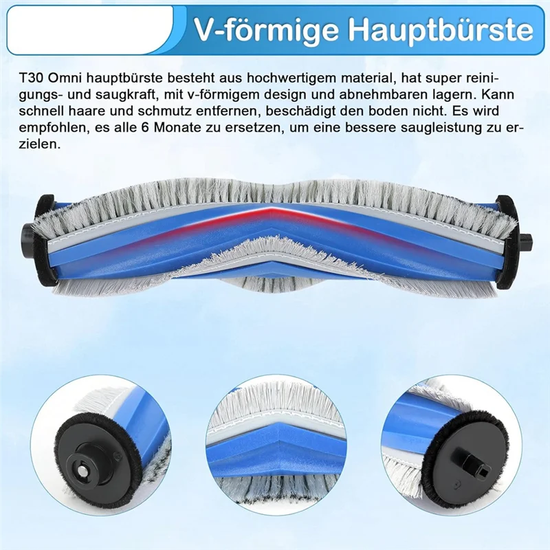 M14K-Accessory Kit For Ecovacs Deebot T30 Omni, T30 Pro Omni, T30 Max Robot Vacuum Cleaner Replacement