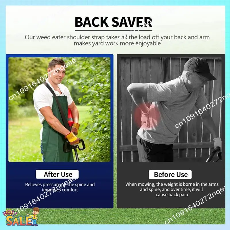 N08R Weed Eater Strap, Trimmer Shoulder Strap Weed Wacker Harness Upgraded Metal-Clip For EGO String Trimmer, Leaf Blower Durabl