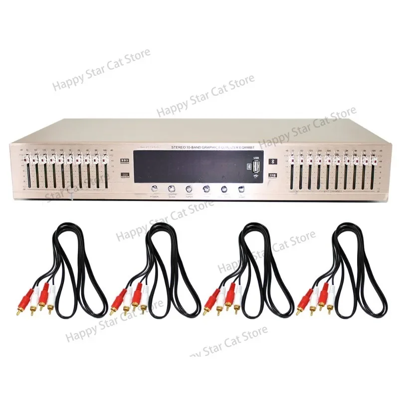 

220V HIFI Digital HD Stereo Preamplifier Equalizer Built-In USB Bluetooth Home Stage Equalizer Dual 10 Segments EQ-898