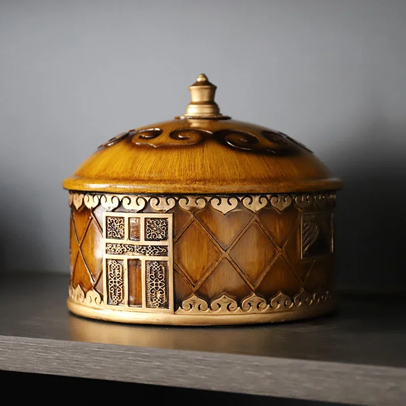 characteristic yurt shape storage box candy box resin handicraft ethnic style