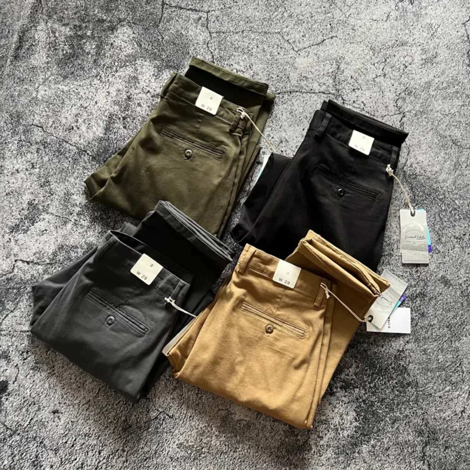 

Heavy vintage solid color simple commuter pants chunky stretch comfortable all casual straight leg casual pants